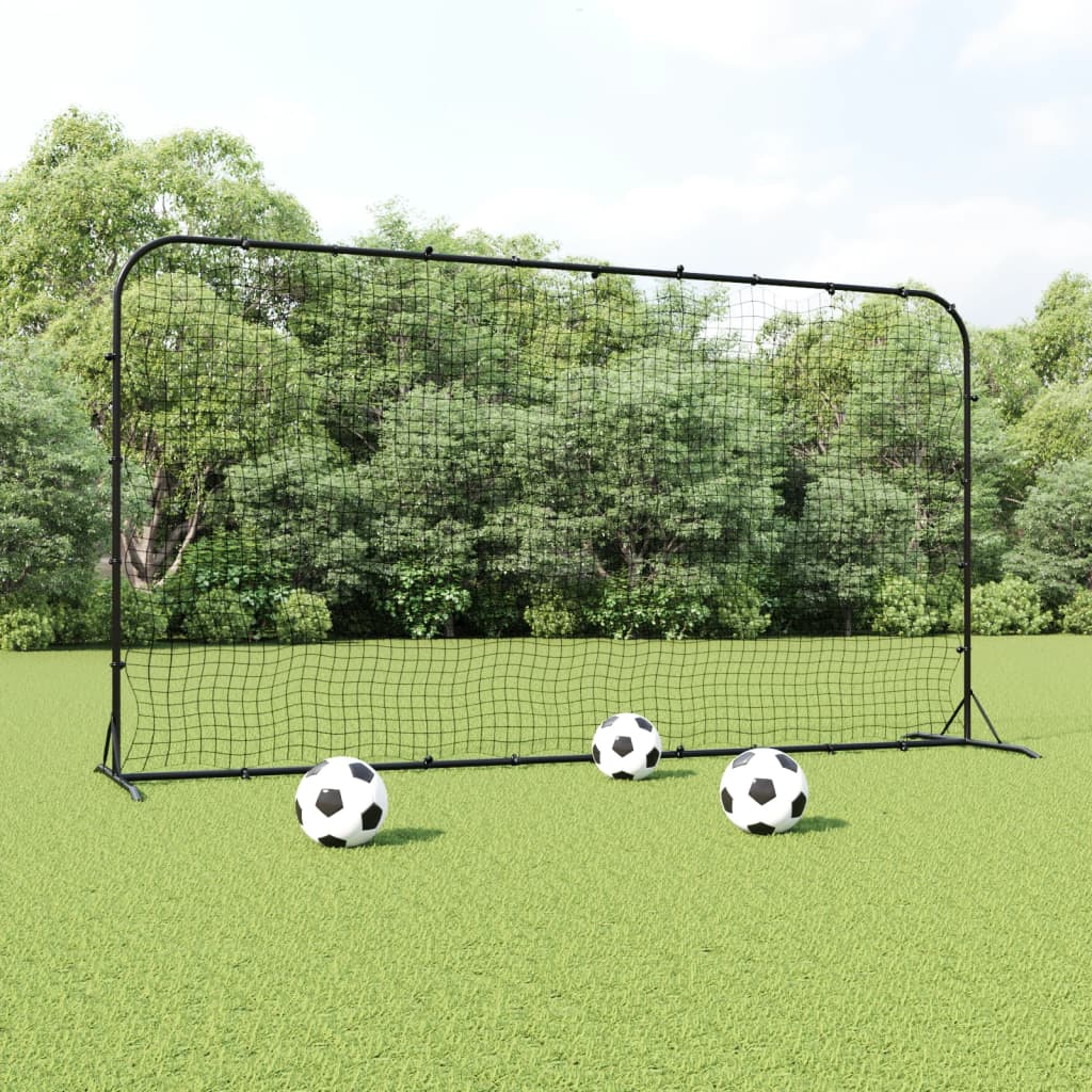 vidaXL Rebounder do piłki nożnej, czarny, 366x90x183 cm, HDPE