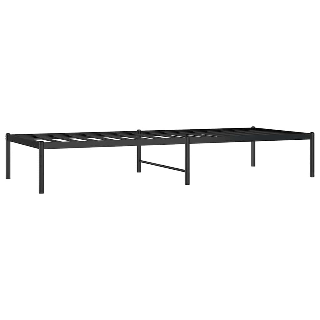 vidaXL Metalowa rama łóżka, czarna, 75x190 cm