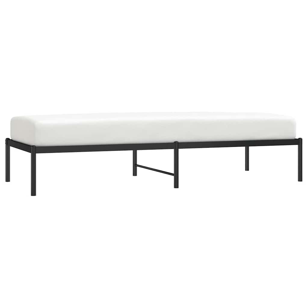 vidaXL Metalowa rama łóżka, czarna, 75x190 cm