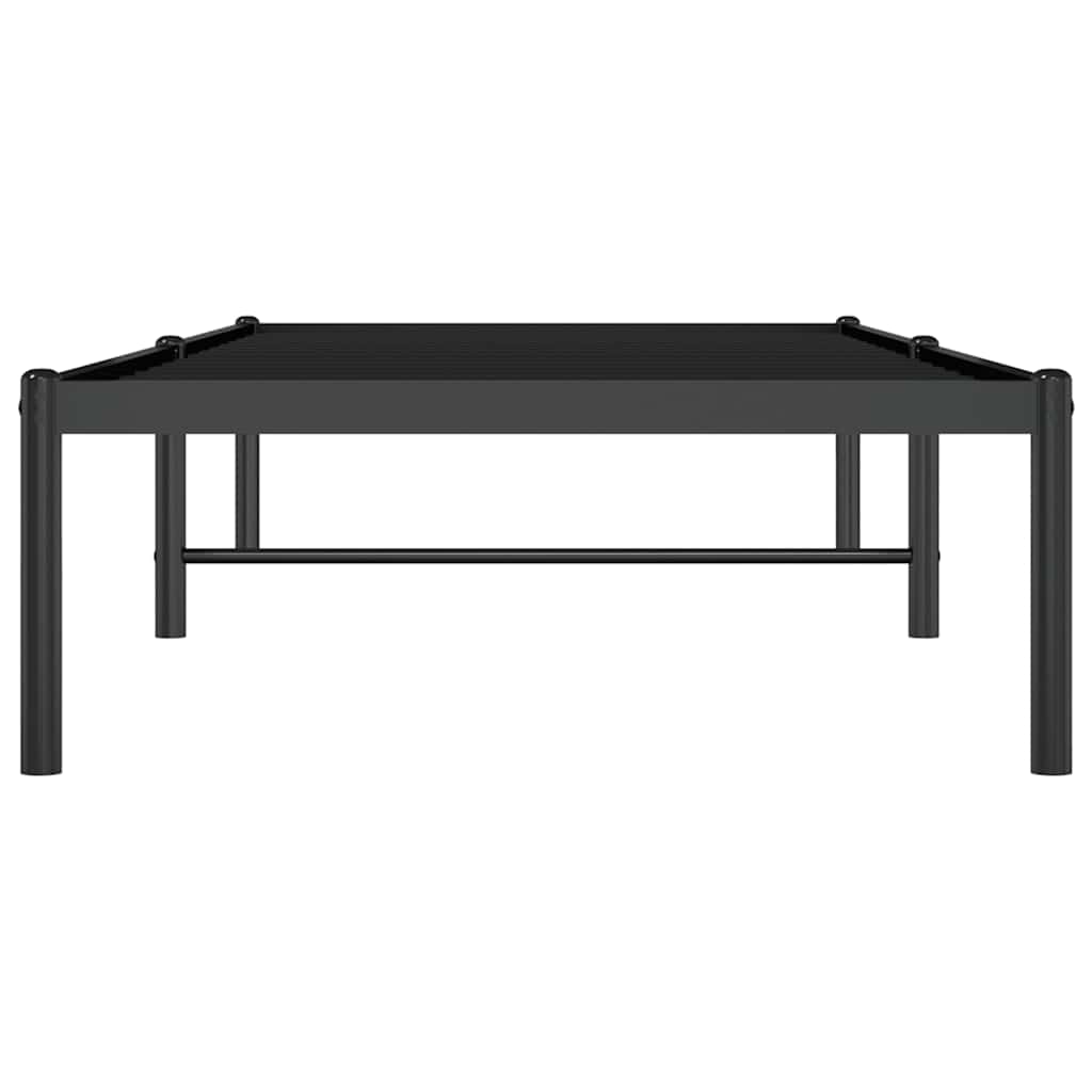 vidaXL Metalowa rama łóżka, czarna, 75x190 cm