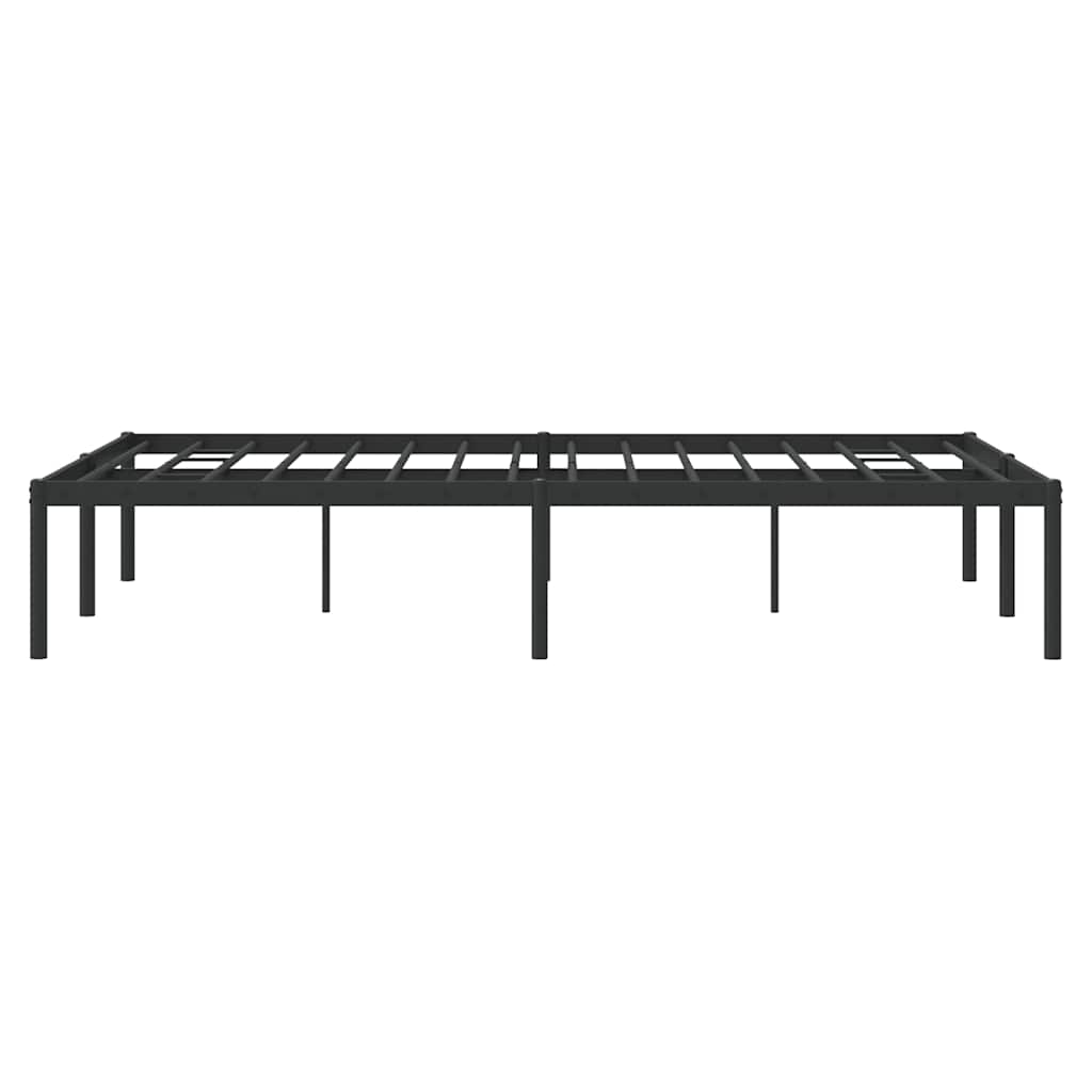 vidaXL Metalowa rama łóżka, czarna, 135x190 cm