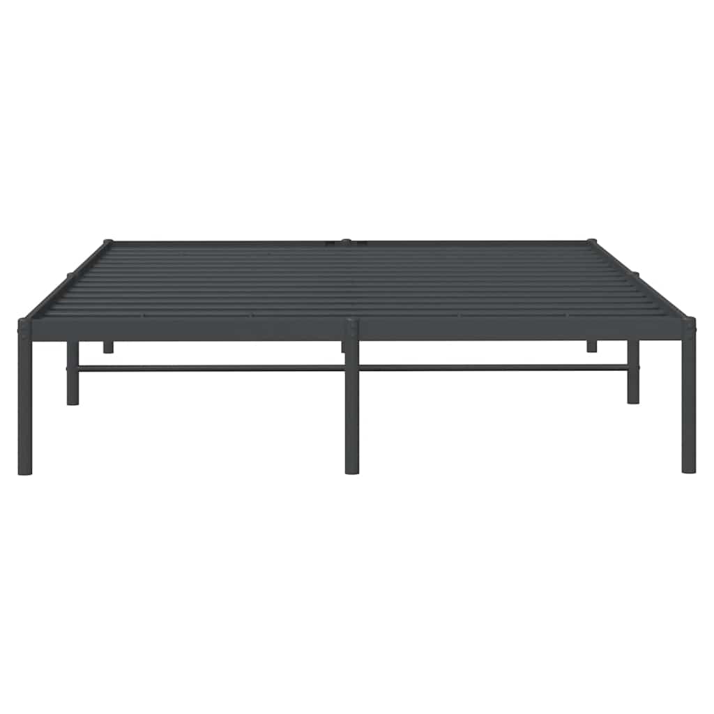 vidaXL Metalowa rama łóżka, czarna, 140x190 cm