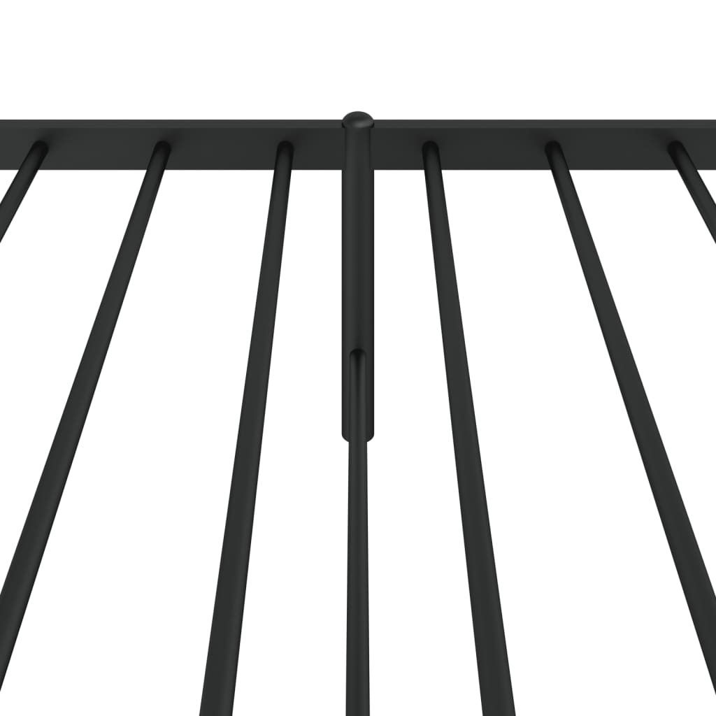 vidaXL Metalowa rama łóżka z wezgłowiem, czarna, 90x200 cm