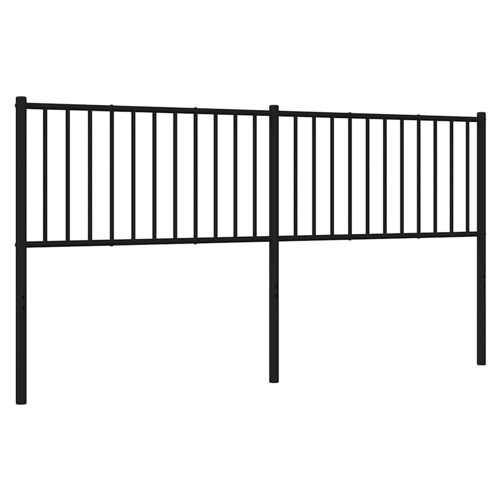 vidaXL Metalowe wymienne wezgłowie, czarne, 180 cm