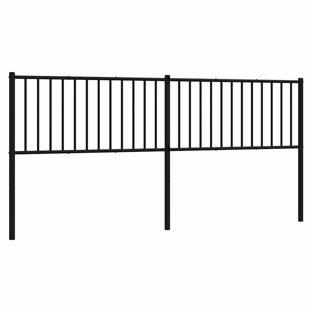 vidaXL Metalowe wymienne wezgłowie, czarne, 193 cm