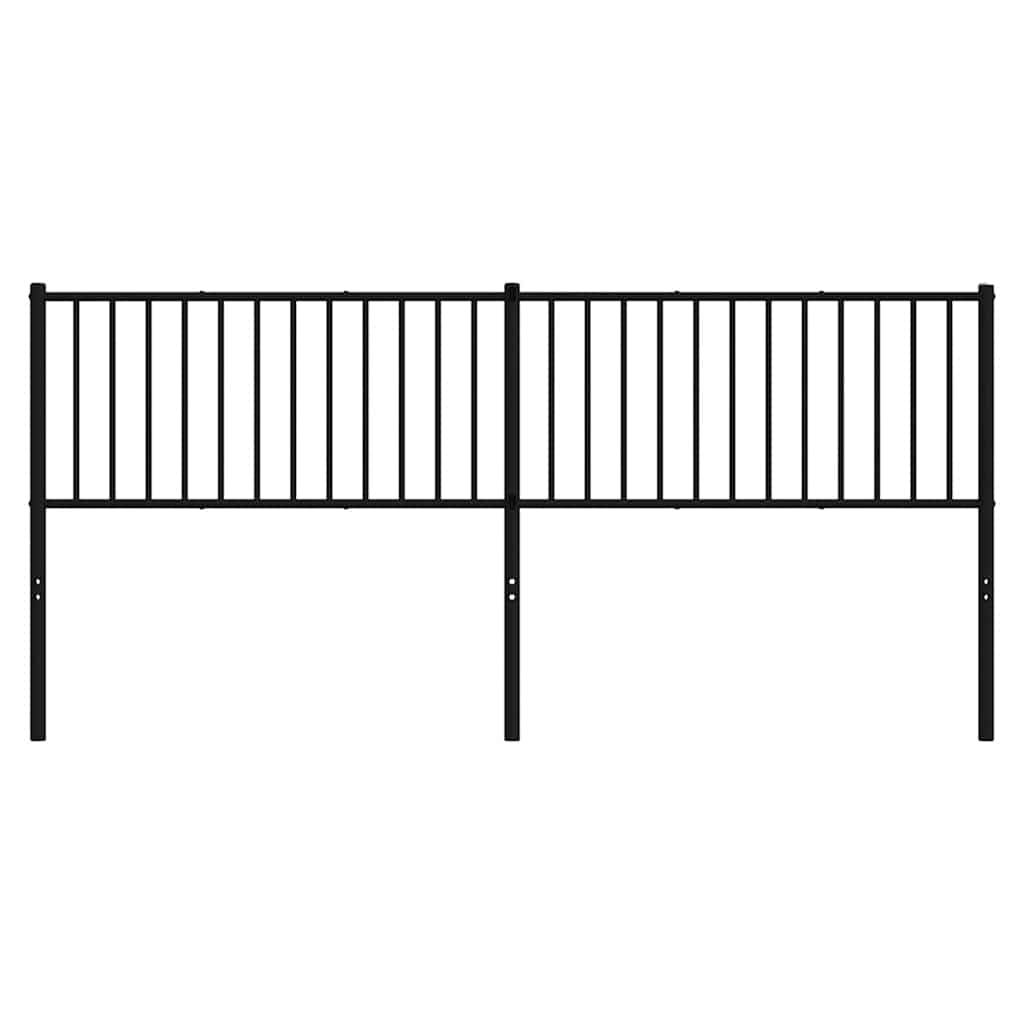 vidaXL Metalowe wymienne wezgłowie, czarne, 193 cm