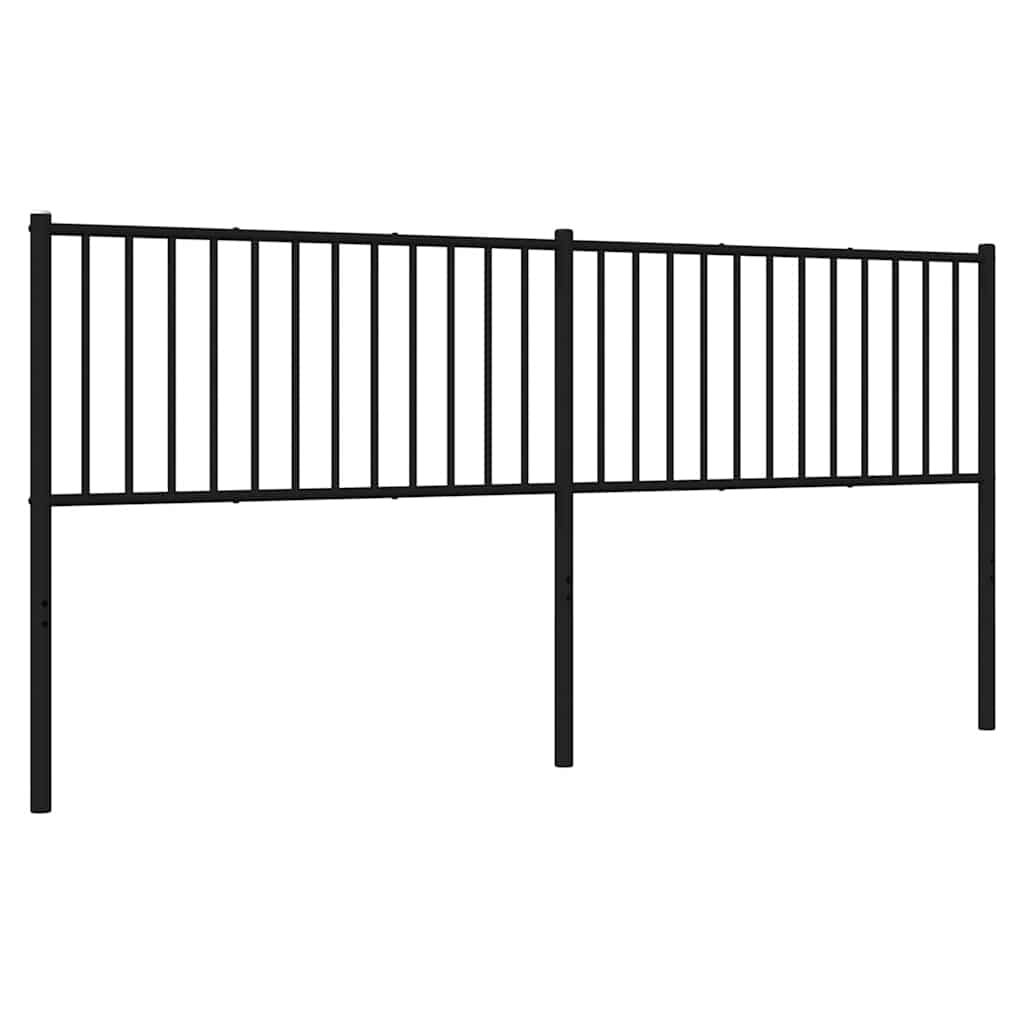 vidaXL Metalowe wymienne wezgłowie, czarne, 200 cm