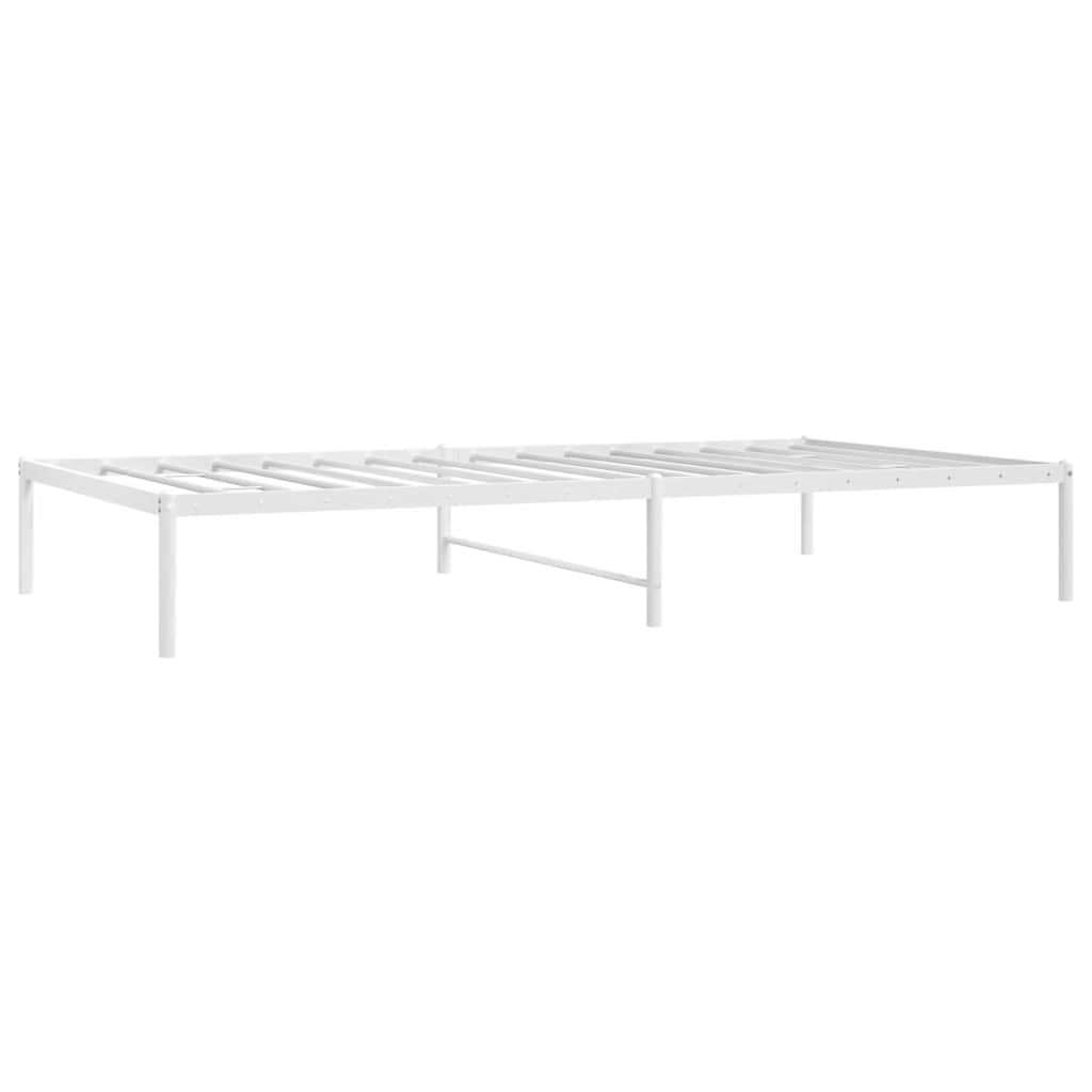 vidaXL Metalowa rama łóżka, biała, 75x190 cm