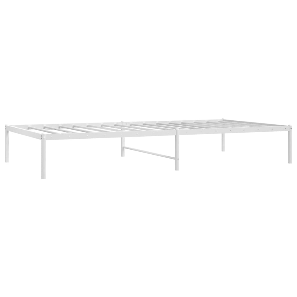 vidaXL Metalowa rama łóżka, biała, 100x200 cm