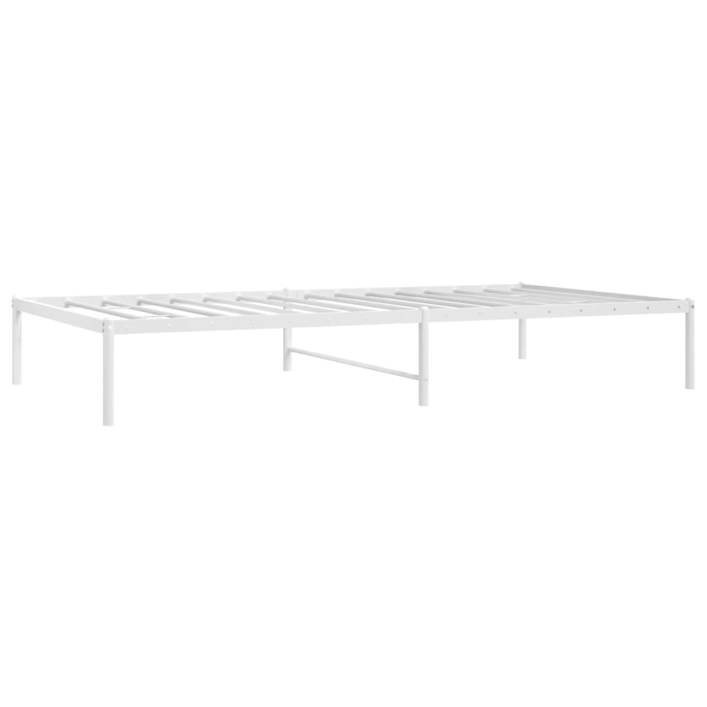 vidaXL Metalowa rama łóżka, biała, 107x203 cm
