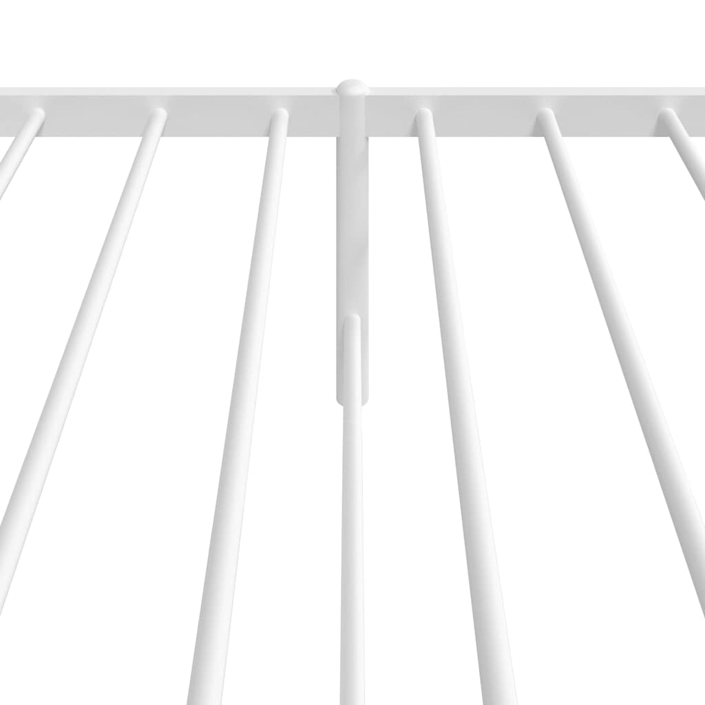 vidaXL Metalowe łóżko z wezgłowiem, bez materaca, białe, 75x190 cm