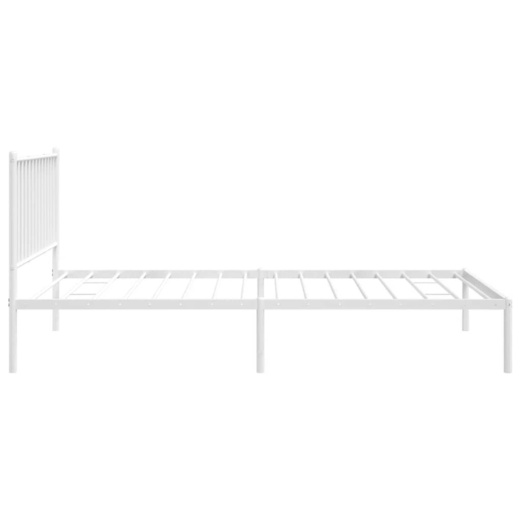 vidaXL Metalowa rama łóżka z wezgłowiem, biała, 100x200 cm