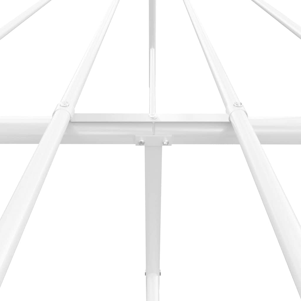 vidaXL Metalowa rama łóżka z wezgłowiem, biała, 150x200 cm