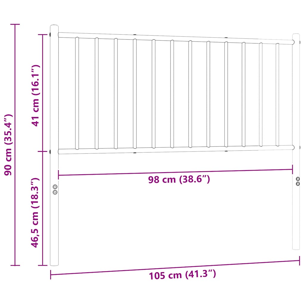 vidaXL Metalowe wymienne wezgłowie, białe, 100 cm