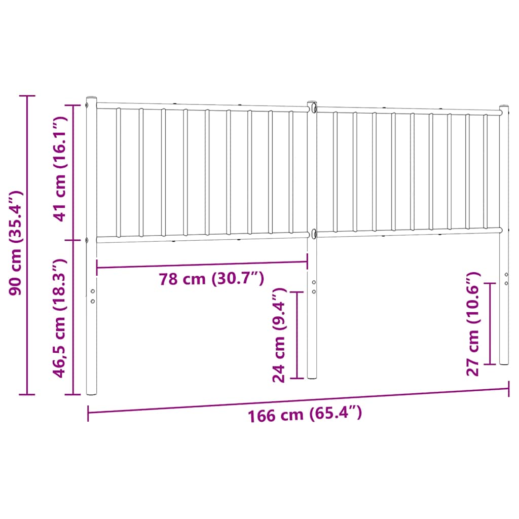 vidaXL Metalowe wymienne wezgłowie, białe, 160 cm