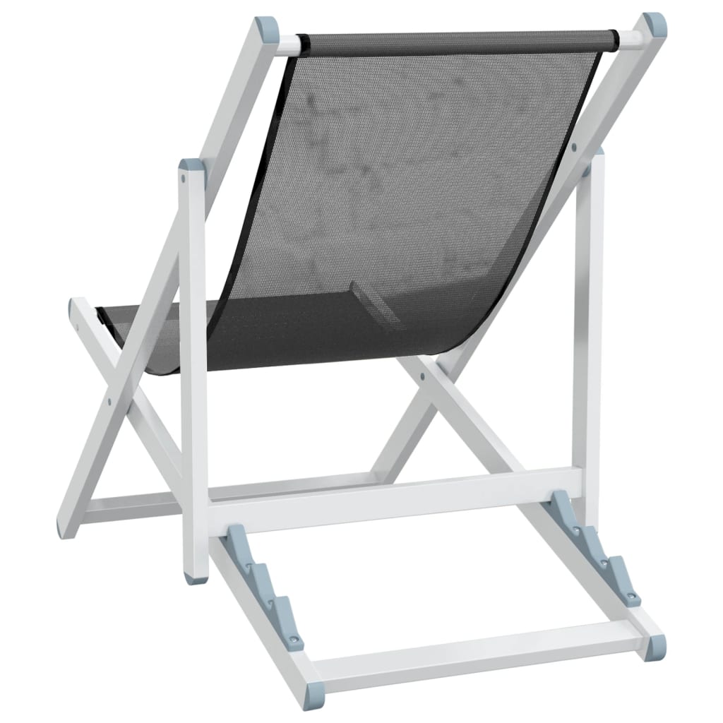 vidaXL Składane krzesła plażowe, 2 szt., szare, aluminium i textilene