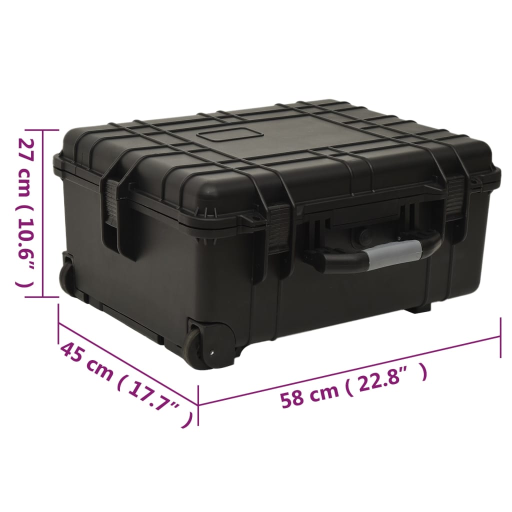 vidaXL Walizka lotnicza, czarna, 58x45x27 cm, PP