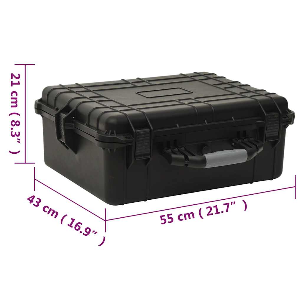 vidaXL Walizka lotnicza, czarna, 55x43x21 cm, PP