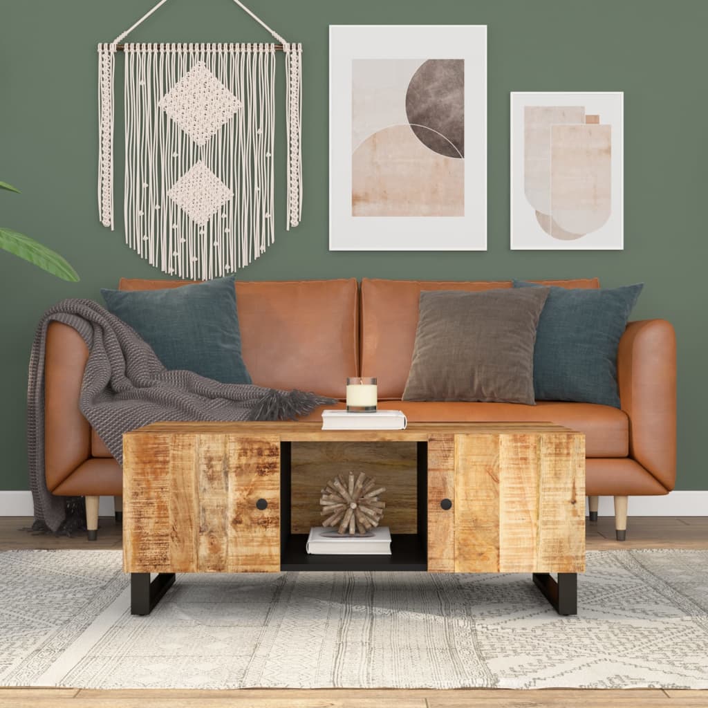 vidaXL Stolik kawowy, 100x54x40 cm, mango i materiał drewnopochodny