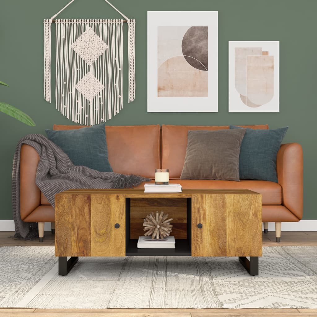 vidaXL Stolik kawowy, 100x54x40 cm, mango i materiał drewnopochodny