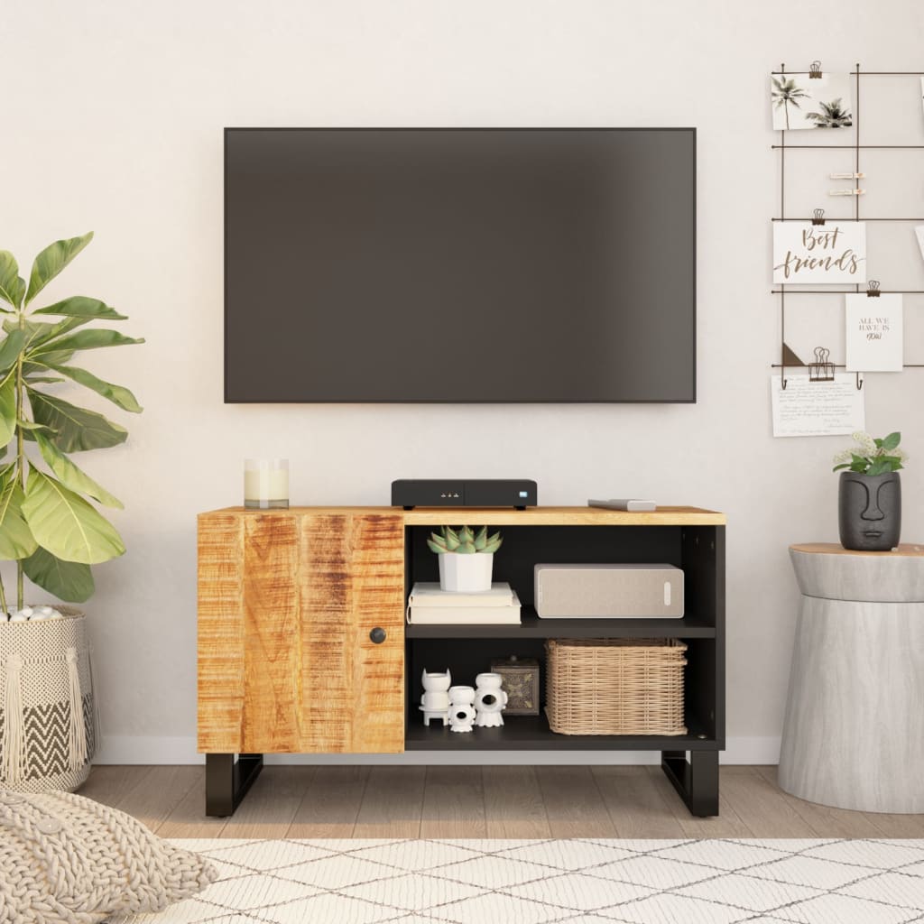 vidaXL Szafka RTV, 80x33x46 cm, mango i materiał drewnopochodny