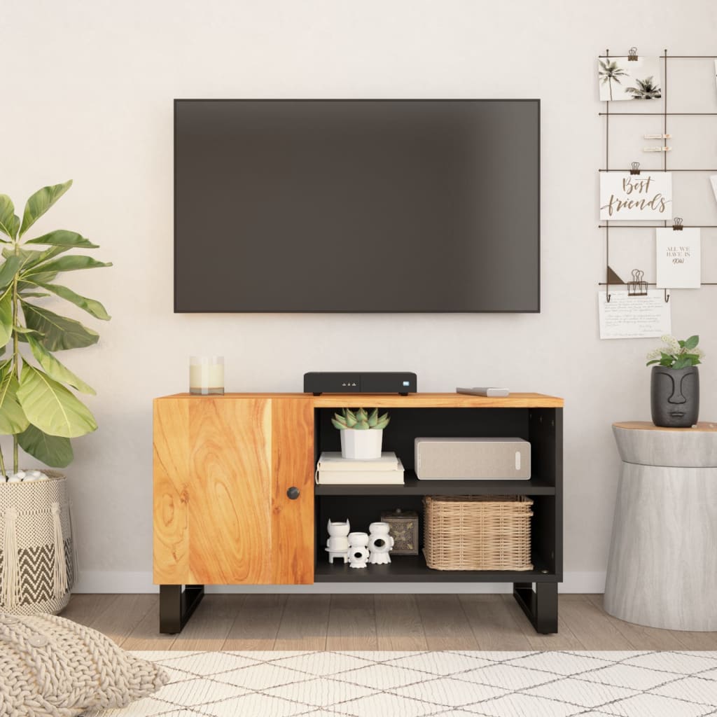 vidaXL Szafka RTV, 80x33x46 cm, akacja i materiał drewnopochodny