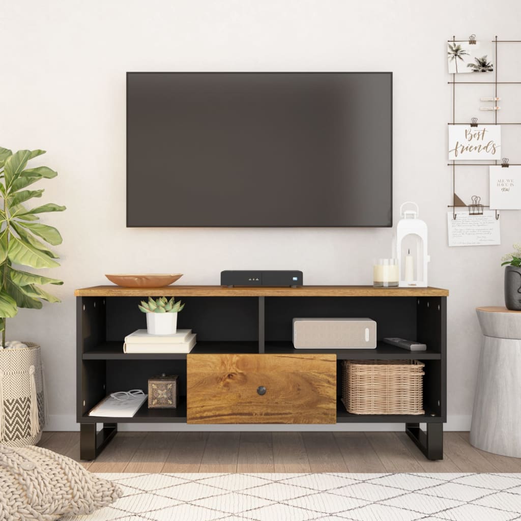 vidaXL Szafka RTV, 100x33x46 cm, mango i materiał drewnopochodny