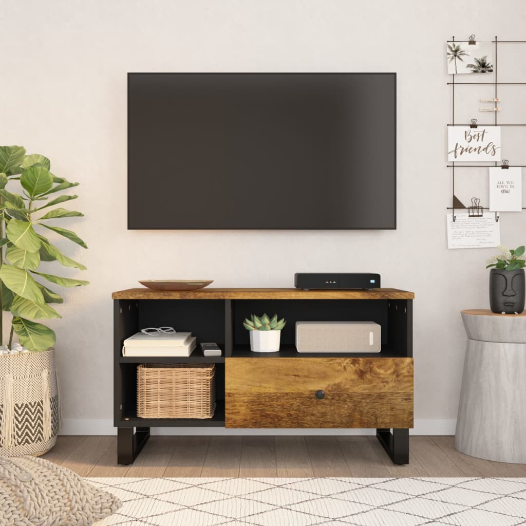 vidaXL Szafka RTV, 80x33x46 cm, mango i materiał drewnopochodny