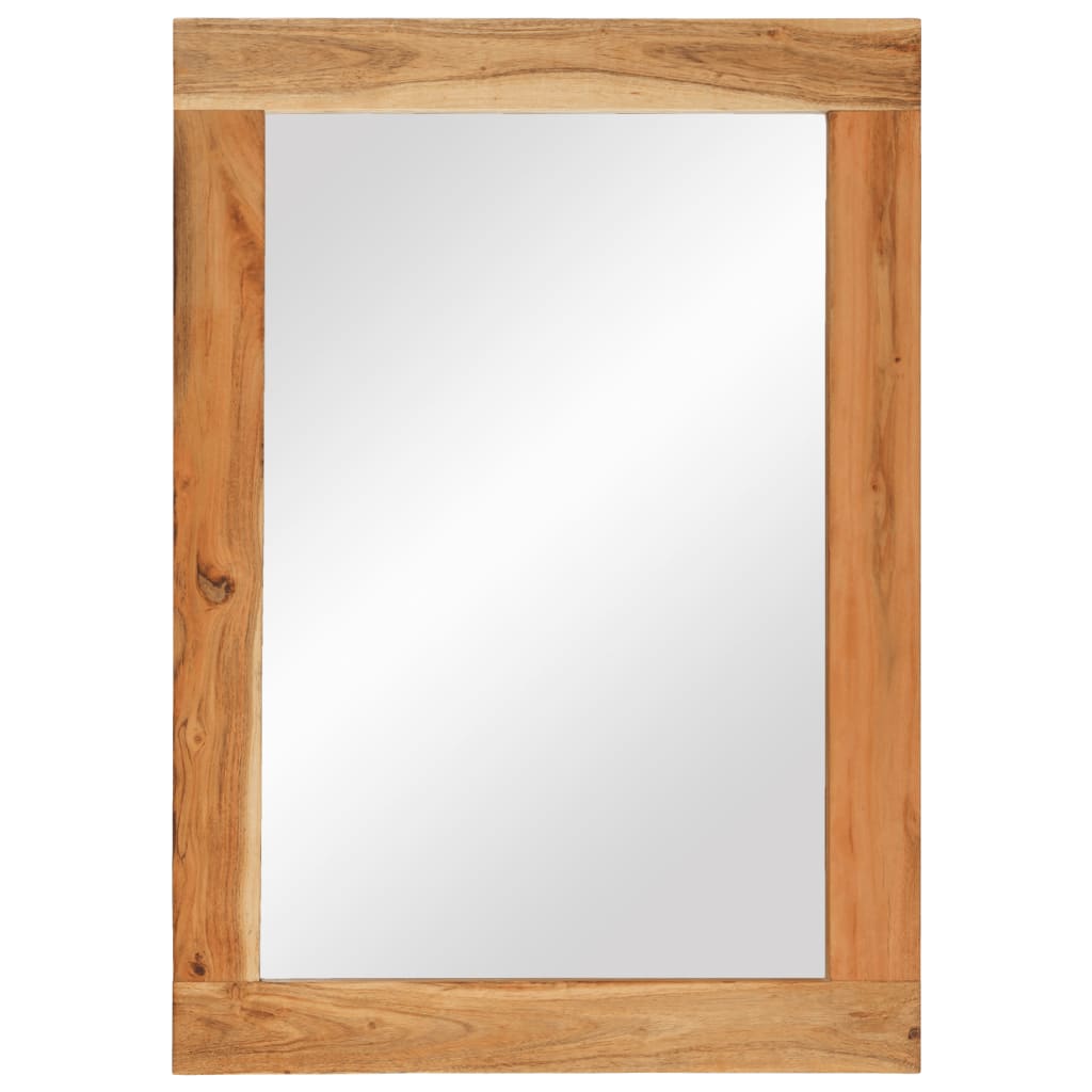 vidaXL Lustro, 70x50 cm, lite drewno akacjowe i szkło