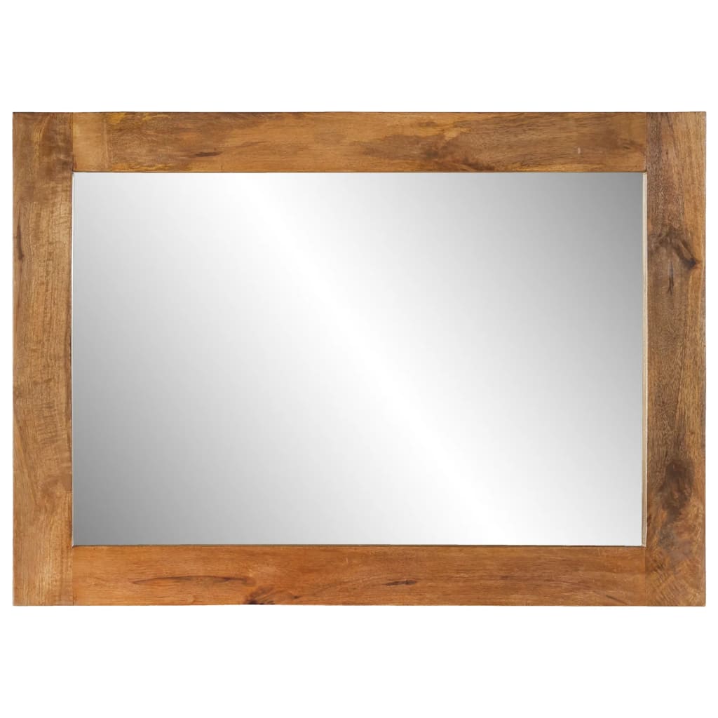vidaXL Lustro, 70x50 cm, lite drewno mango i szkło