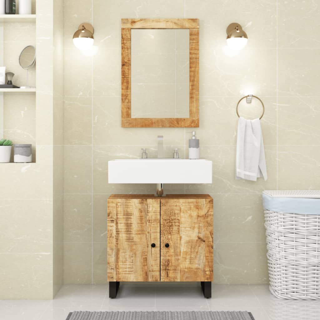 vidaXL Szafka umywalkowa, 62x33x58 cm, mango i materiał drewnopochodny