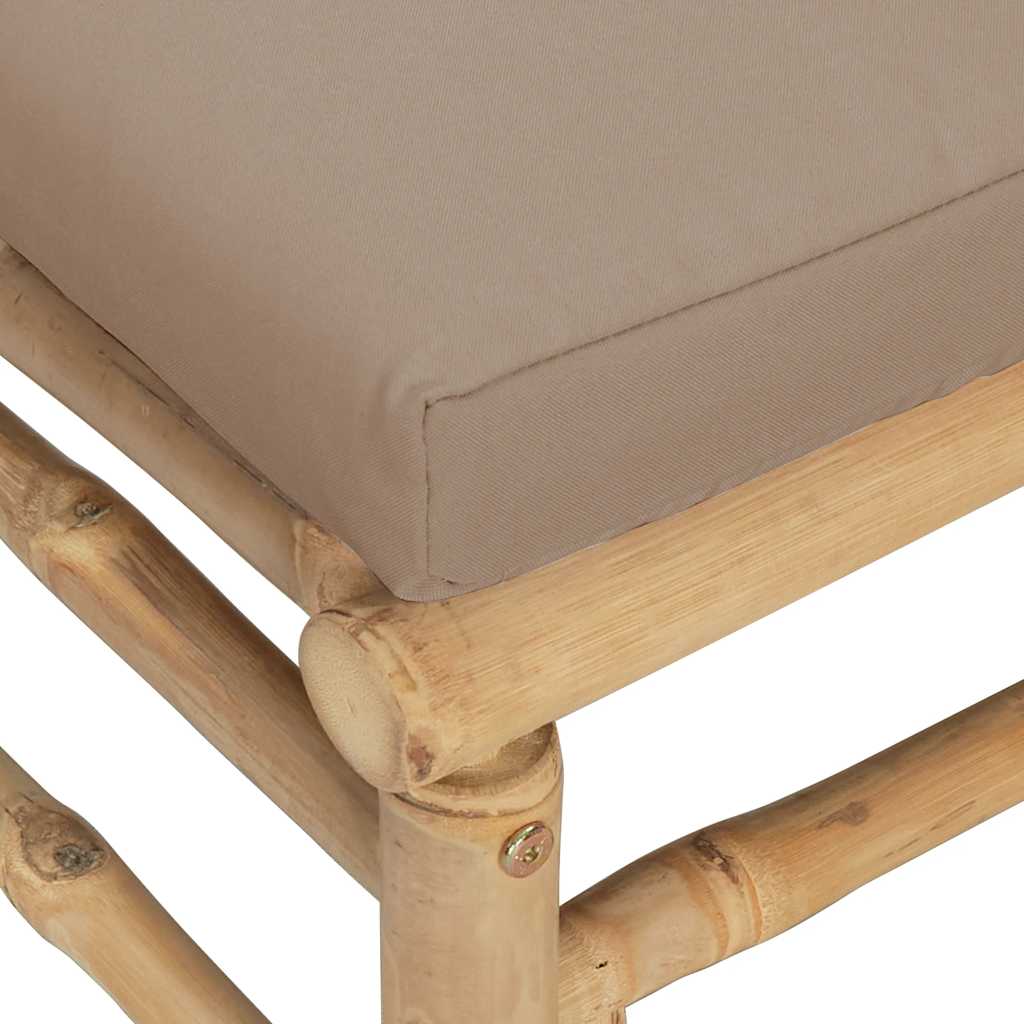 vidaXL 2-cz. zestaw mebli do ogrodu, poduszki w kolorze taupe, bambus