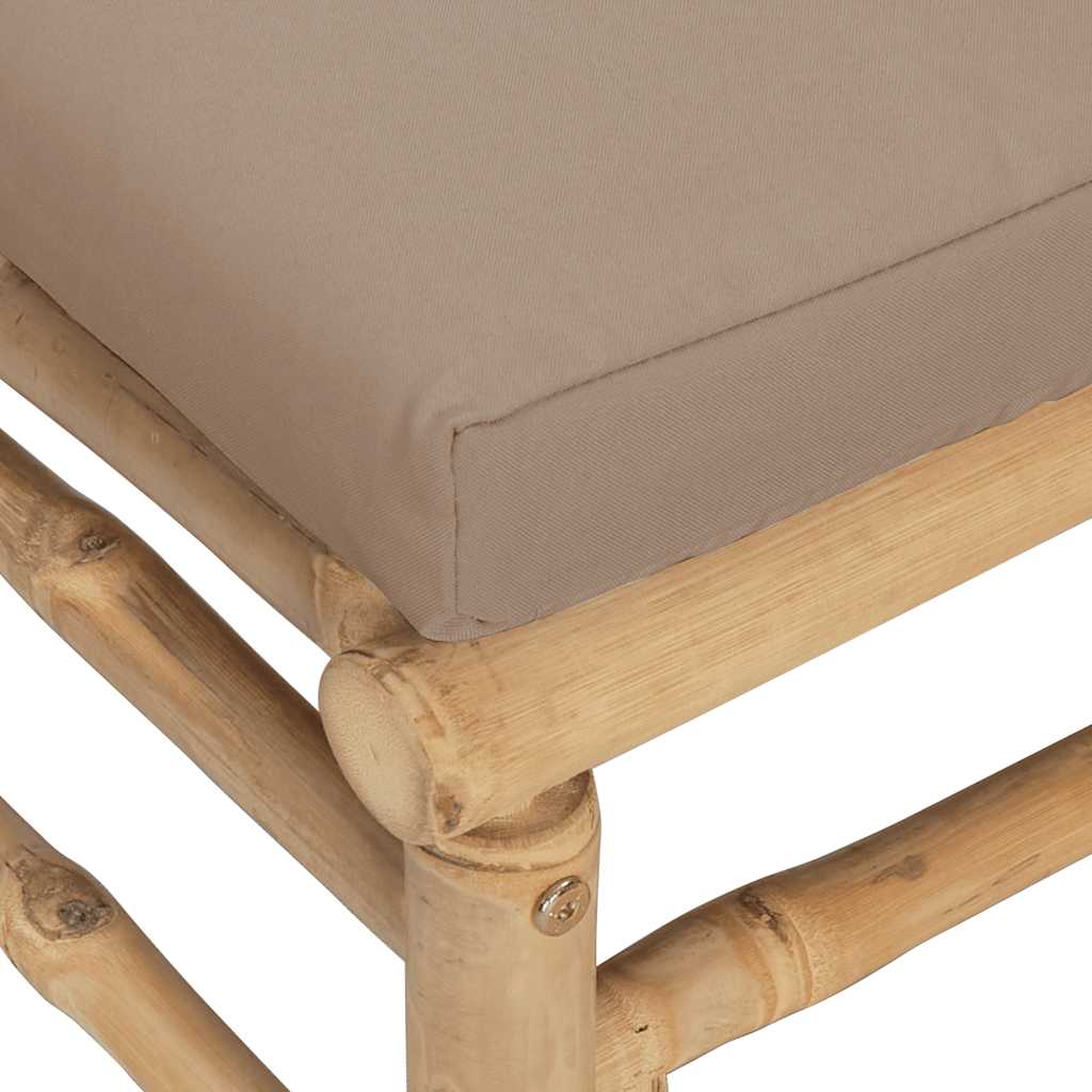 vidaXL 2-cz. zestaw mebli do ogrodu, poduszki w kolorze taupe, bambus