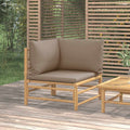 vidaXL Narożna sofa ogrodowa z poduszkami w kolorze taupe, bambusowa