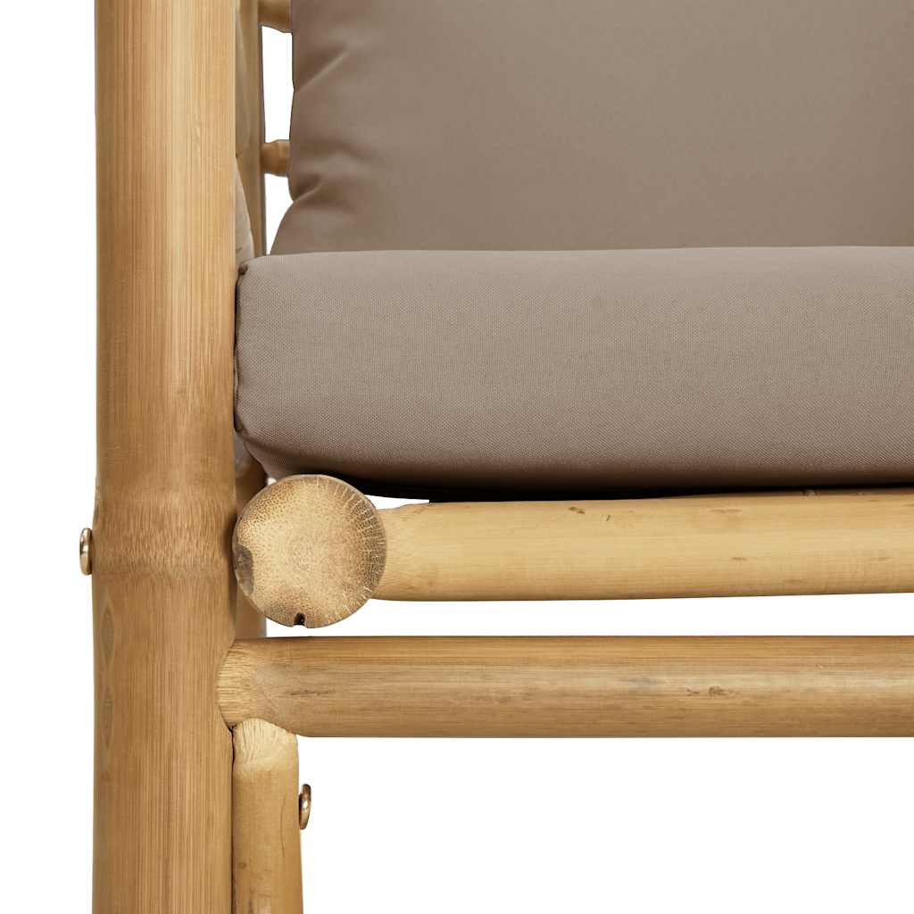 vidaXL Sofa ogrodowa z poduszkami w kolorze taupe, bambusowa