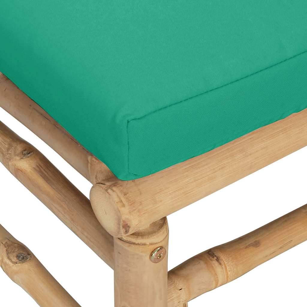 vidaXL Narożna sofa ogrodowa z zielonymi poduszkami, bambusowa