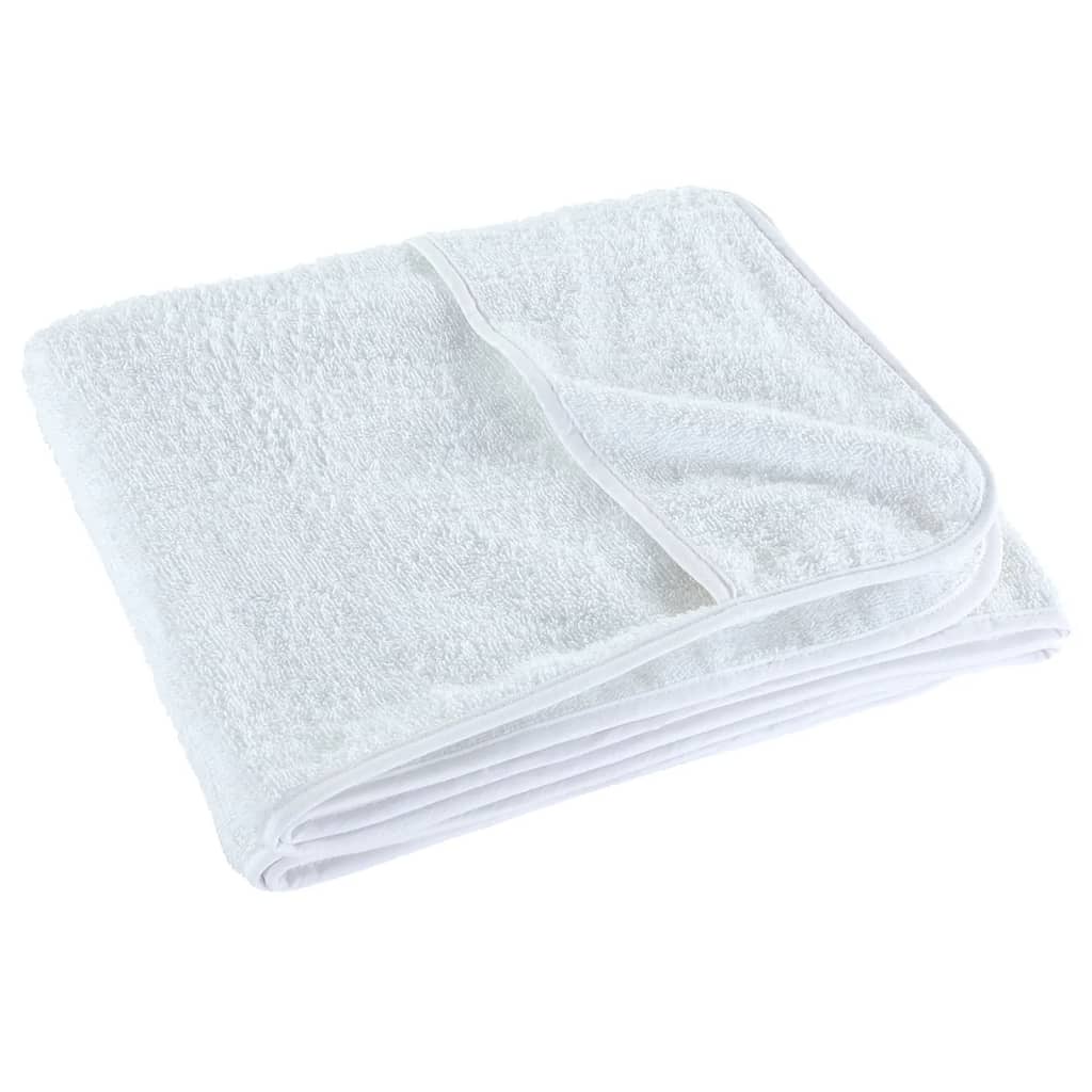 vidaXL Ręczniki plażowe, 2 szt., białe, 75x200 cm, tkanina, 400 g/m²