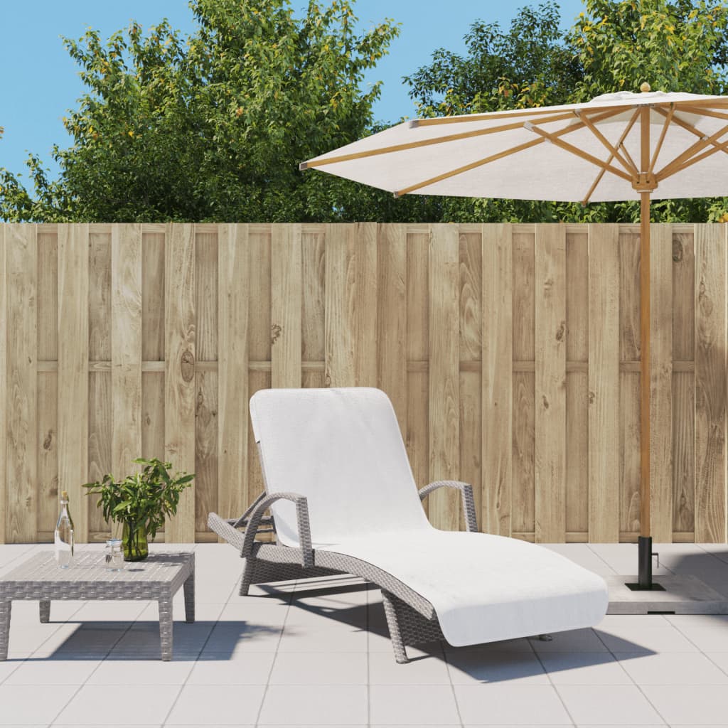vidaXL Ręczniki plażowe, 2 szt., białe, 75x200 cm, tkanina, 400 g/m²