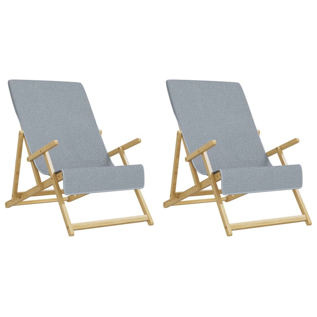 vidaXL Ręczniki plażowe, 2 szt., szare, 60x135 cm, tkanina, 400 g/m²