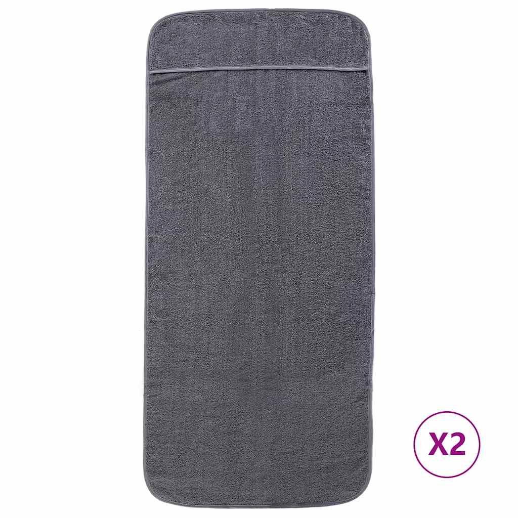 vidaXL Ręczniki plażowe, 2 szt., antracytowe, 60x135 cm, 400 g/m²
