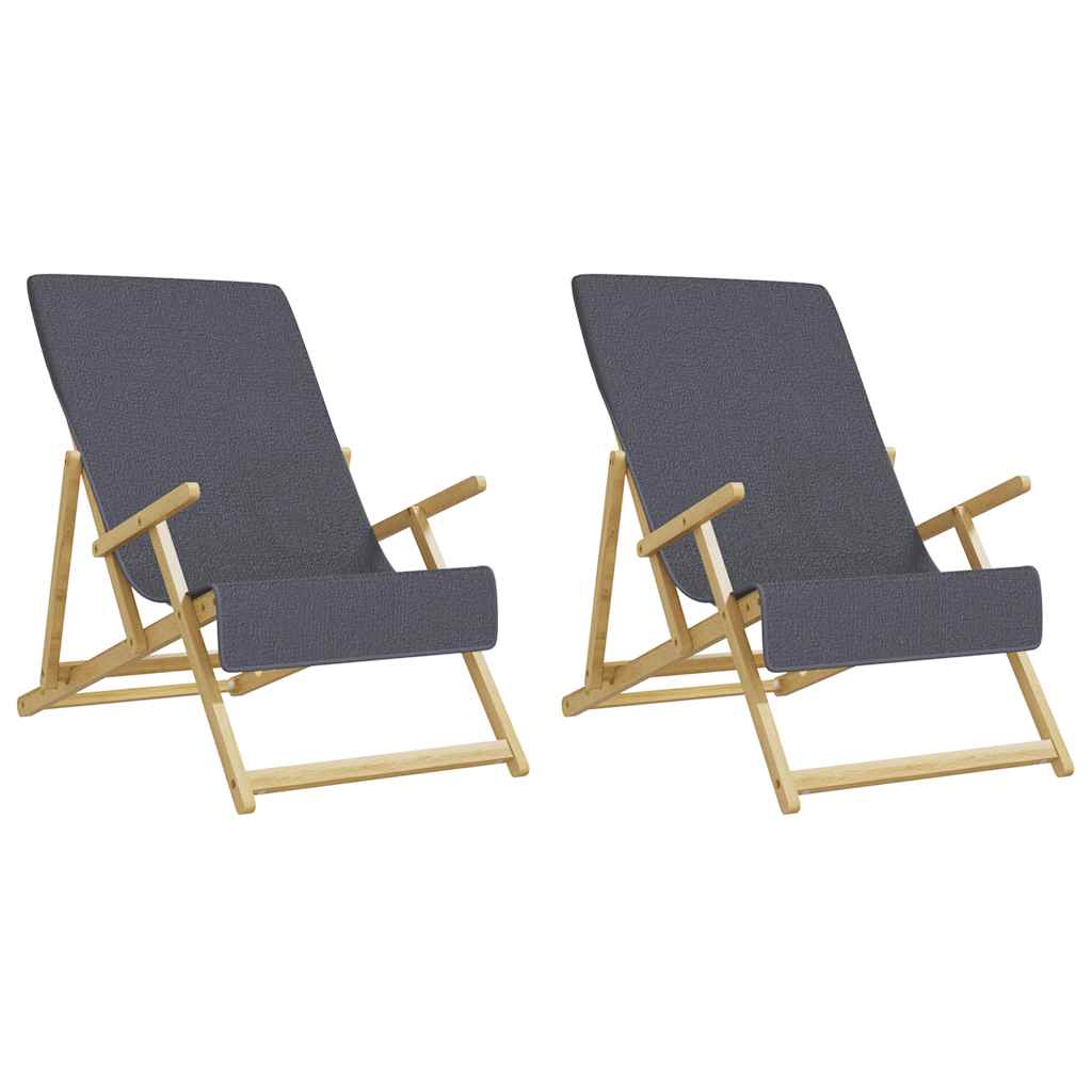 vidaXL Ręczniki plażowe, 2 szt., antracytowe, 60x135 cm, 400 g/m²