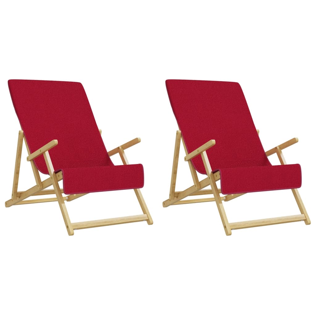 vidaXL Ręczniki plażowe, 2 szt., bordowe, 60x135 cm, tkanina, 400 g/m²