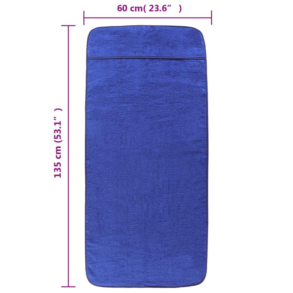 vidaXL Ręczniki plażowe, 2 szt., niebieskie, 60x135 cm, 400 g/m²