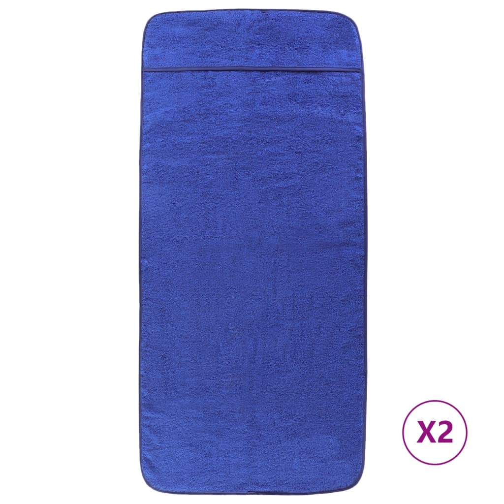 vidaXL Ręczniki plażowe, 2 szt., niebieskie, 75x200 cm, 400 g/m²