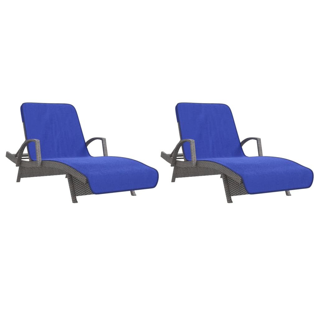 vidaXL Ręczniki plażowe, 2 szt., niebieskie, 75x200 cm, 400 g/m²