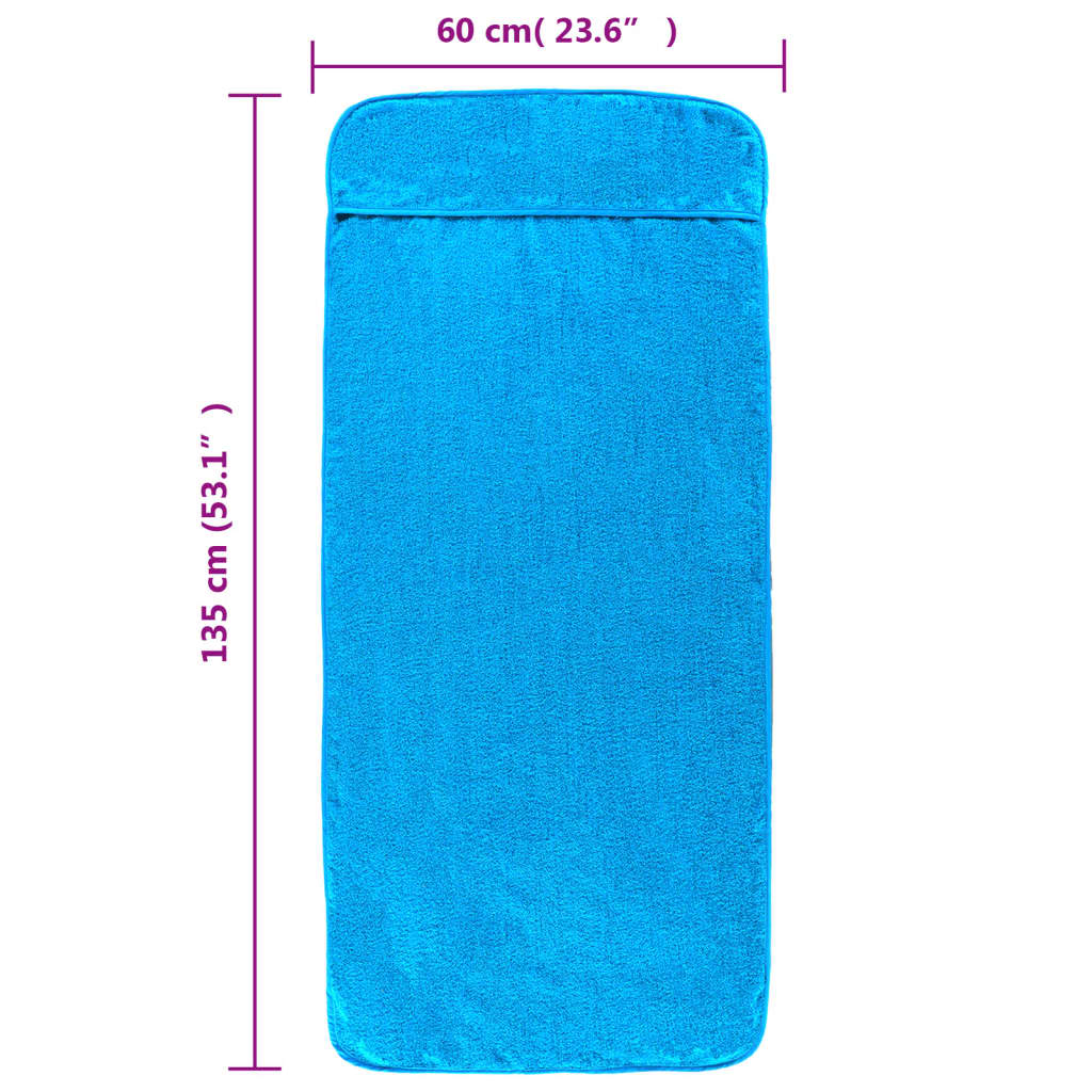 vidaXL Ręczniki plażowe, 2 szt., turkusowe, 60x135 cm, 400 g/m²