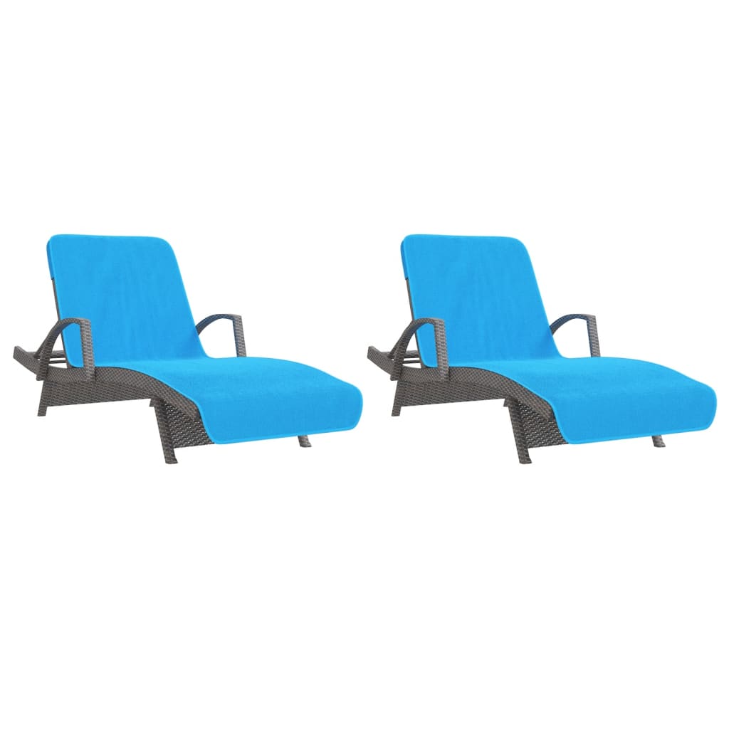 vidaXL Ręczniki plażowe, 2 szt., turkusowe, 75x200 cm, 400 g/m²