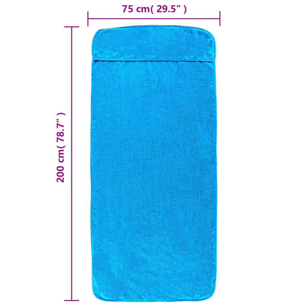 vidaXL Ręczniki plażowe, 2 szt., turkusowe, 75x200 cm, 400 g/m²