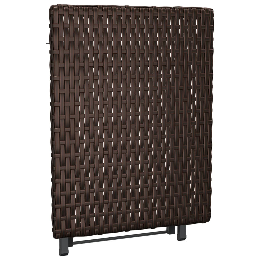 vidaXL Składany stolik, brązowy, 45x35x32 cm, polirattan
