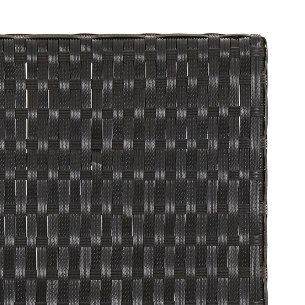 vidaXL Składany stolik, czarny, 45x35x32 cm, polirattan